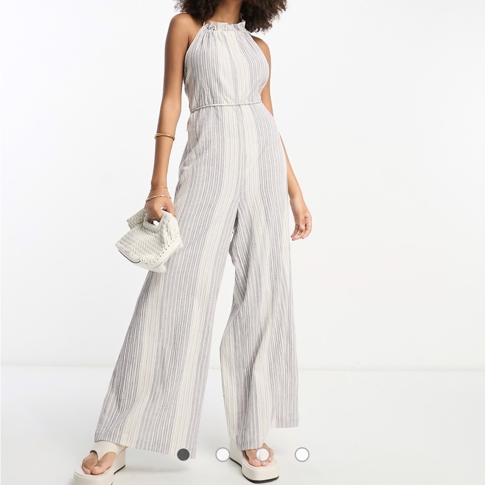 ASOS Gray Jumpsuit with Flowing Palazzo Pants